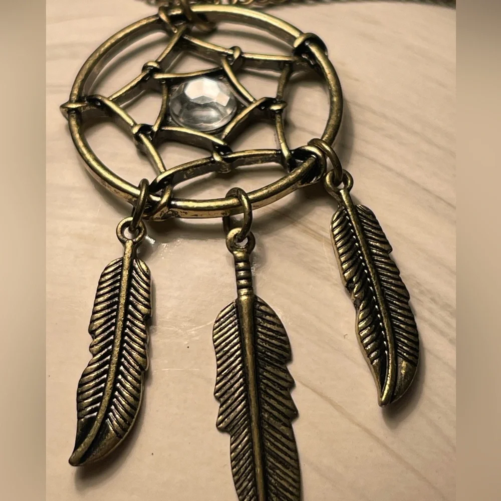 14” Bronze Dream‎ Catcher Pendant Long Necklace